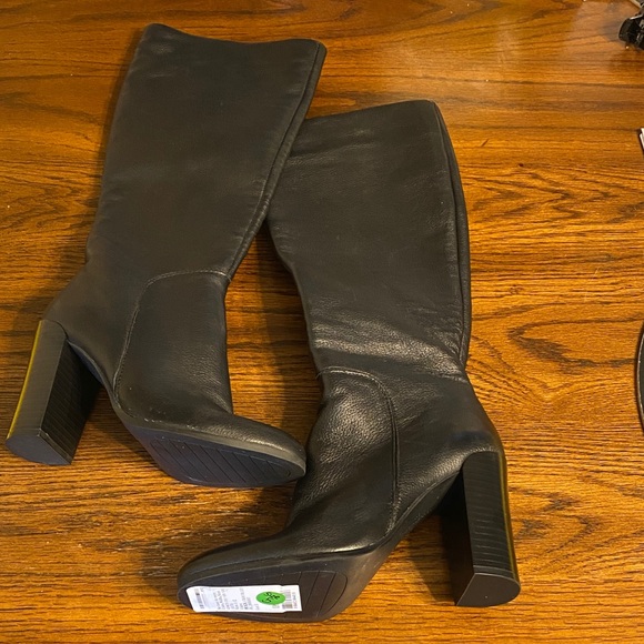 Kenneth Cole Black Leather Knee High Boots - Picture 9 of 12